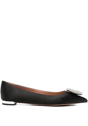 Aquazzura Crystal Hoop embellished flat pumps - Black