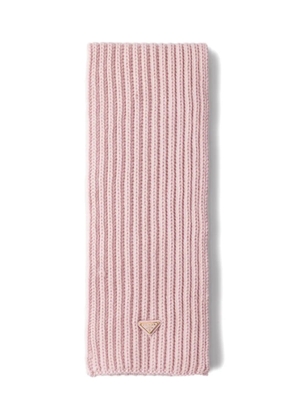 Prada enameled triangle rib knit scarf - Pink