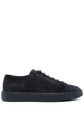 Santoni low-top suede sneakers - Blue