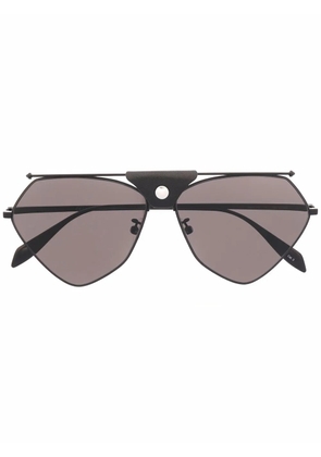 Alexander McQueen Eyewear angular pilot-frame sunglasses - Black