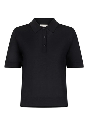 LouLou de Saison Migo button ribbed polo shirt - Black