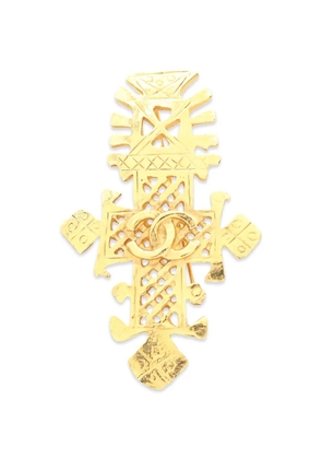 CHANEL Pre-Owned 1986-1988 Coco Mark brooch - Gold