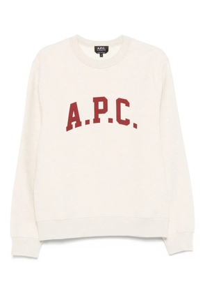 A.P.C. logo-print crew neck sweatshirt - Neutrals