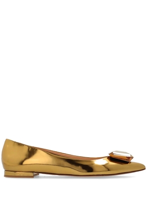 Gianvito Rossi 10mm gem-emebellished ballerinas - Gold