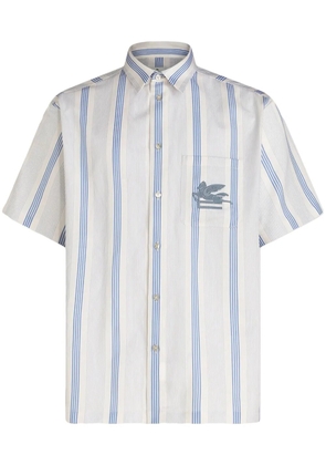 ETRO Pegaso logo-embroidered cotton shirt - White