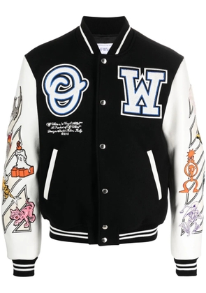 Off-White Logic Patch varsity jacket - Black