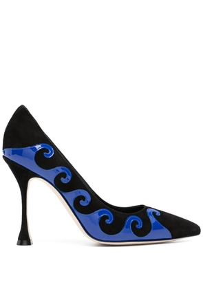 Manolo Blahnik Kasai 105mm swirl-detail pumps - Black