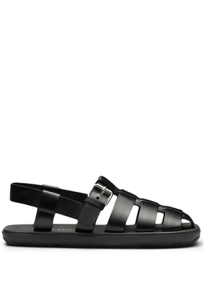 Prada interwoven straps flat sandals - Black