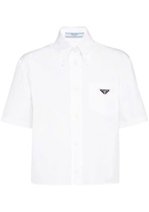 Prada triangle-logo poplin shirt - White