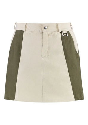 RHUDE cotton mini skirt - Neutrals