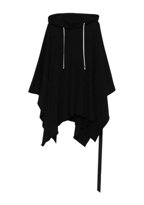 Rick Owens DRKSHDW hooded frayed-hem poncho - Black
