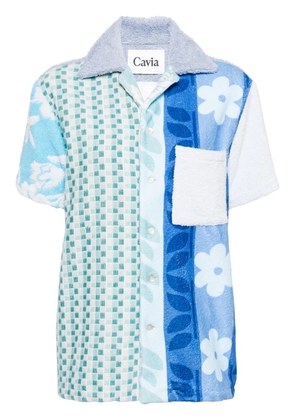 CAVIA colour-block terry-cloth shirt - Blue