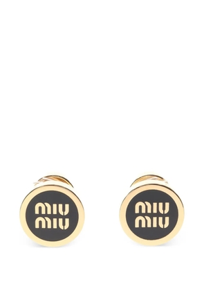 Miu Miu Pre-Owned 2020s logo-embellishment earrings - Gold