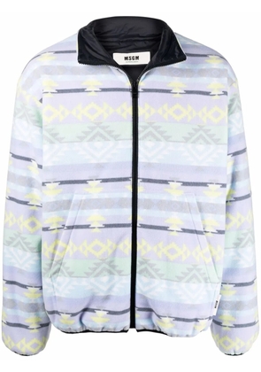 MSGM zip-up funnel neck jacket - Purple