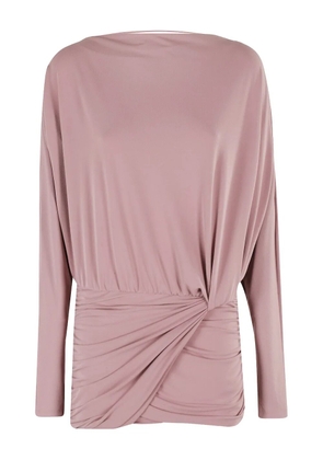 THE ANDAMANE draped three-quarter-sleeve dress - Pink