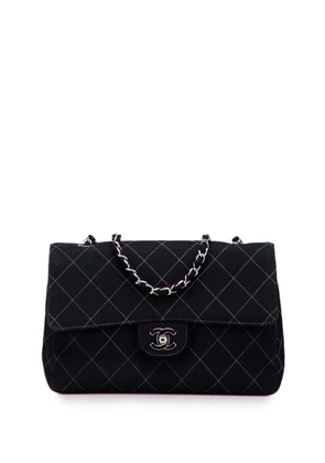 CHANEL Pre-Owned 1997-1999 Medium Quilted Jersey Single Flap shoulder bag - Black