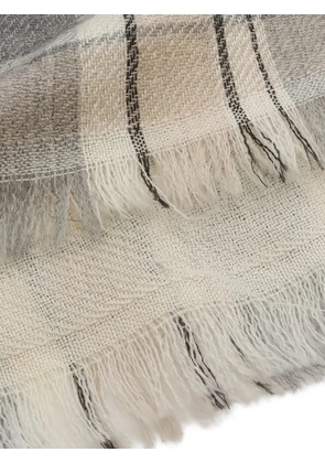 CHANEL Pre-Owned 1986-1988 Cocomark Check cashmere scarf - Neutrals
