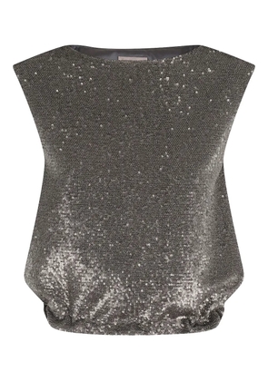 Herno sequin-embellished drawstring top - Silver