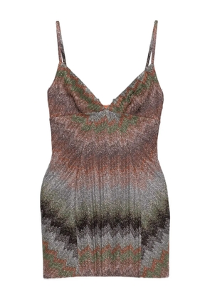 Missoni sleeveless chevron-pattern mini dress - Pink