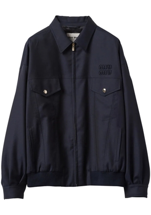 Miu Miu Batavia wool bomber jacket - Blue