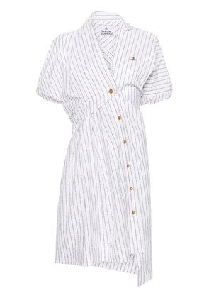 Vivienne Westwood logo-striped asymmetric dress - White