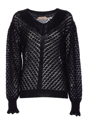 TWINSET boat-neck perforated pullover - Black