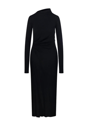 Sportmax asymmetric-neck gathered day dress - Black