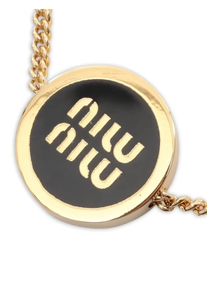 Miu Miu Pre-Owned 20s logo enamel bracelet - Gold