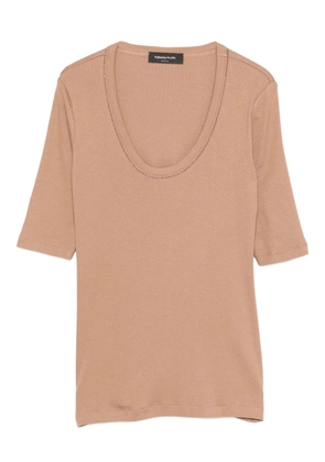 Fabiana Filippi embellished neckline top - Brown