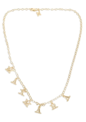 Max Mara lettering-embellished chain necklace - Yellow