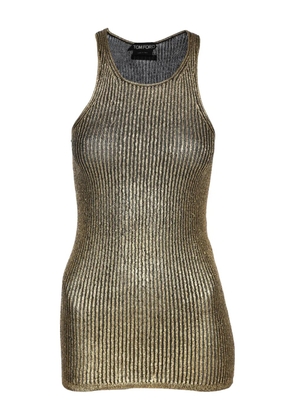 Tom Ford Pre-Owned ribbed top - Gold