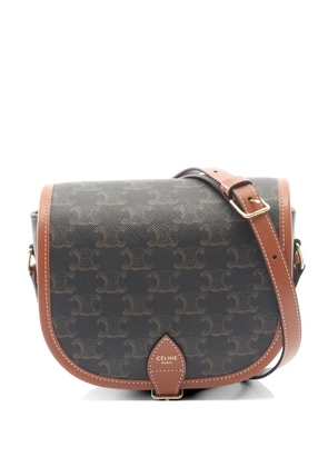 Celine Pre-Owned 2010 folco triomphe leather shoulder bag - Black