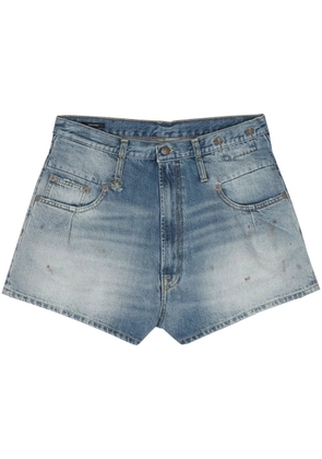 R13 stained denim shorts - Blue