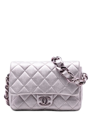 CHANEL Pre-Owned 2021-2025 CC Quilted Metallic Lambskin Single Flap shoulder bag - Pink