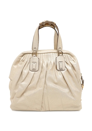 Roberto Cavalli medium leather tote bag - Neutrals