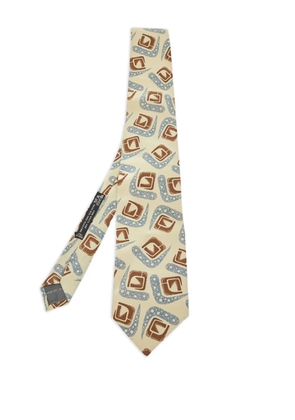 Giorgio Armani Pre-Owned geometric-pattern silk tie - Neutrals