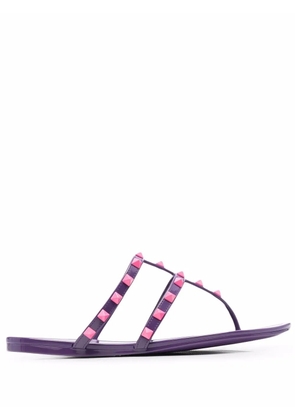 Valentino Garavani Rockstud flat sandals - Purple