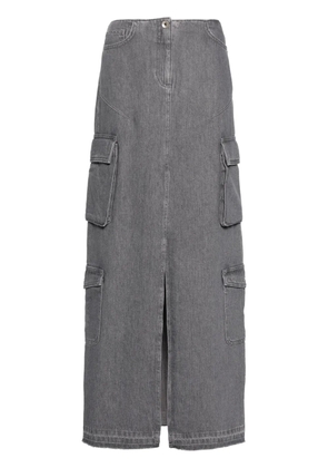 Patrizia Pepe logo-plaque maxi skirt - Grey