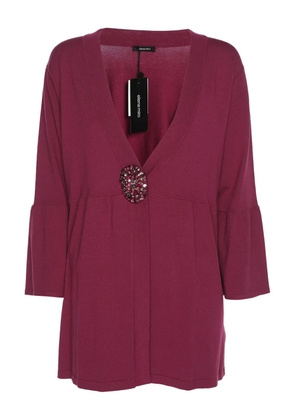 ELENA MIRO` embellished V-neck blouse - Pink