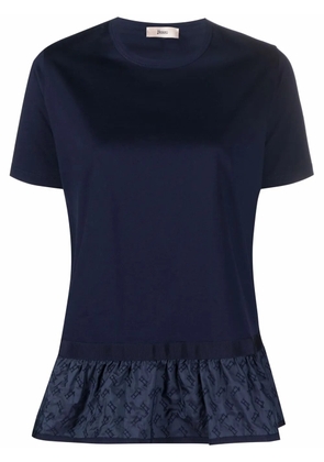 Herno ruffled-hem T-shirt - Blue