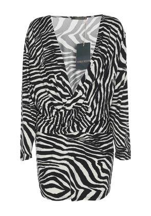 Marina Rinaldi zebra V-neck top - White