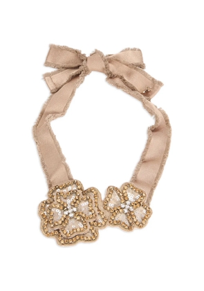 Valentino Garavani flower-detail necklace - Neutrals