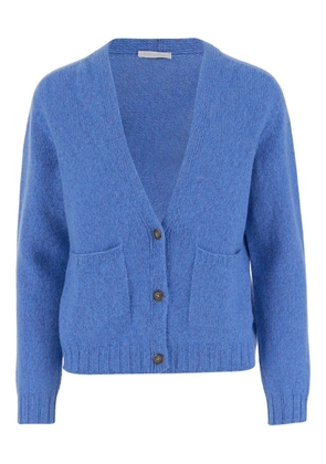 OLIVER LATTUGHI v-neck ribbed cardigan - Blue