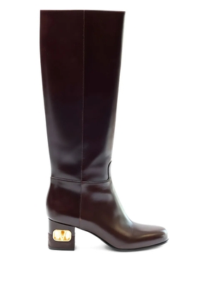 Valentino Garavani logo-heel boots - Brown
