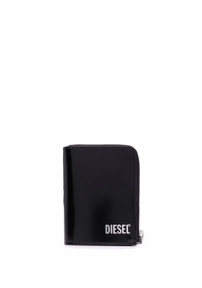 Diesel logo-print leather wallet - Black