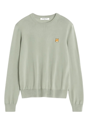 Maison Kitsuné fox head crew neck sweater - Green