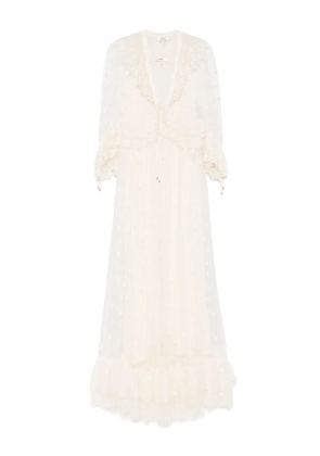 Chloé floral-embroidered maxi dress - White