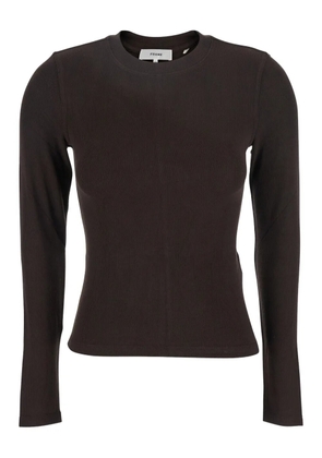 FRAME crew-neck ribbed-knit sweater - Brown