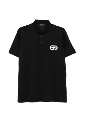 Emporio Armani eagle-logo polo shirt - Black