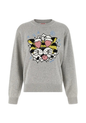 Kenzo intarsia wild tiger knitwear - Grey